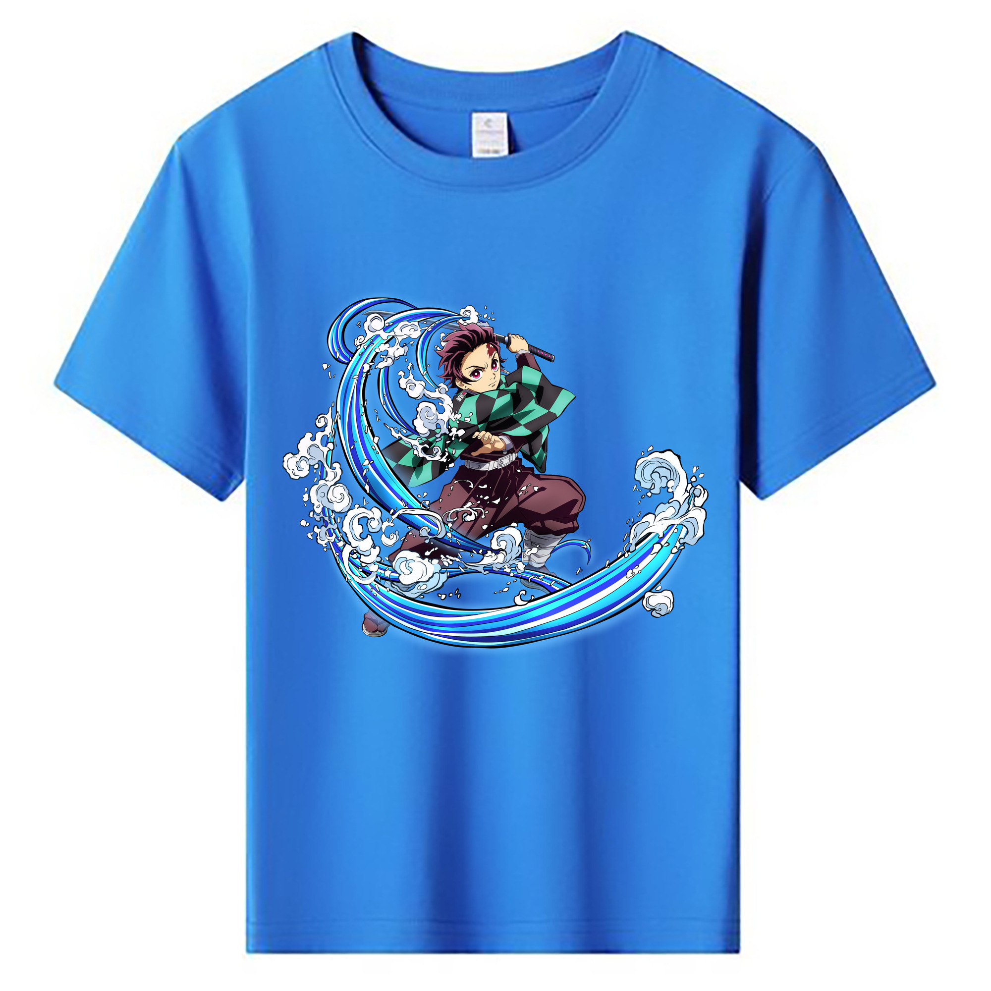 （画像用） 鬼滅の刃 竈門 炭治郎／かまど たんじろう Kamado Tanjirou 綿100％キッズTシャツ（フロントプリント）